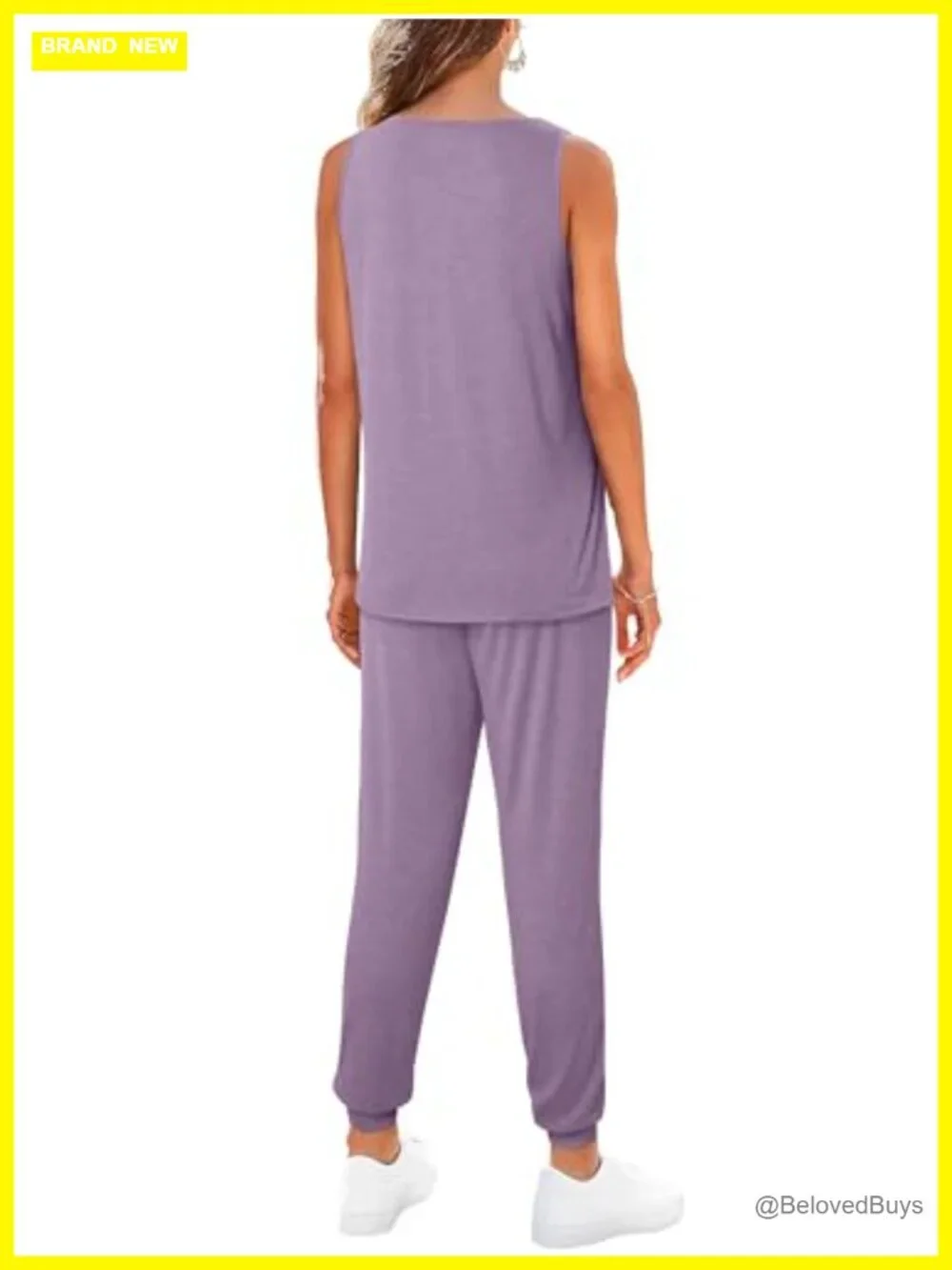 Two Piece Outfit Sleeveless Tank Top and Drawstring Jogger Pants S-XXL